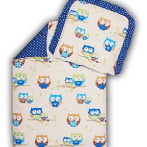 2 tlg. Kinderwagenset Baby Bettw/äsche Garnitur f/ür Kinderwagen Kissen Decke F/üllung Anker gro/ß blau//Steifenmuster