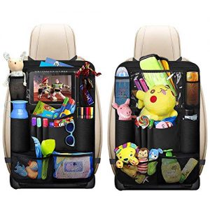 Wasserdicht Autositz R/ückenlehnenschutz,Auto R/ücksitz Organizer f/ür Kinder Multifunktionen Gro/ße Taschen und iPad-//Tablet-Halter 3 St/ück Auto R/ückenlehnenschutz Kick-Matten-Schutz f/ür Auto